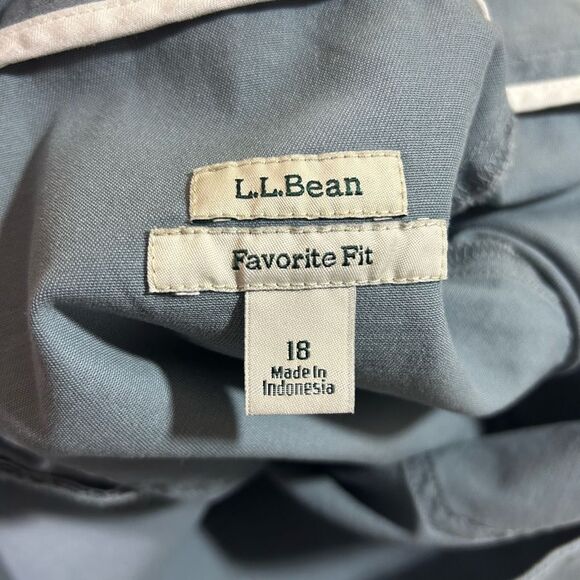NWT LL Bean Favorite Fit Utility Shorts cadet blue size 18 cotton blend - Picture 4 of 8